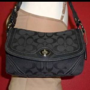 Coach Chelsea signature canvas braided flap bag